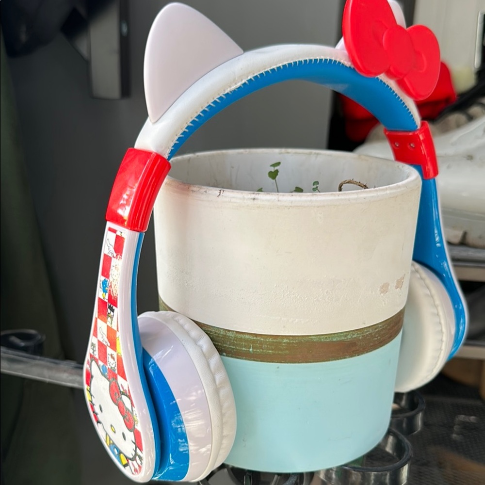 Hello Kitty Red and Blue Headphones